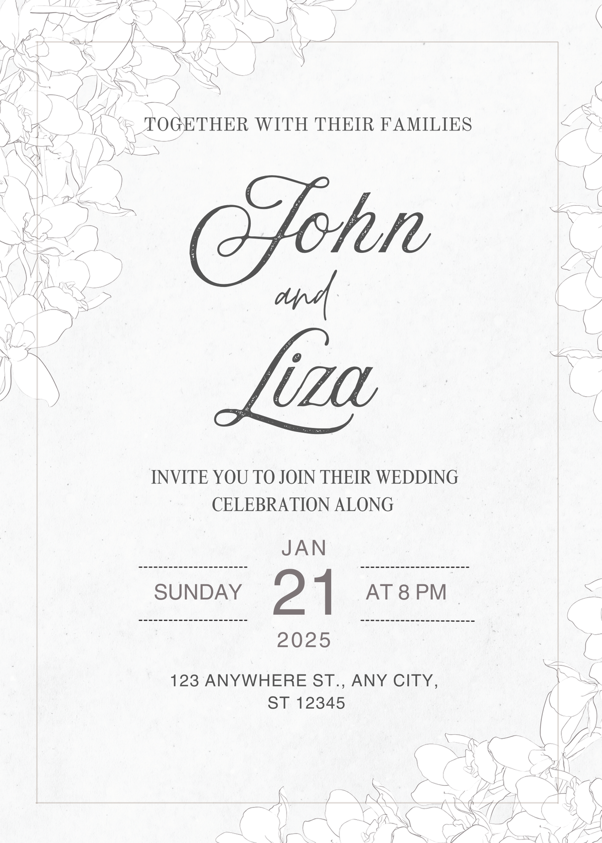 Moonlit Petals - Wedding Invitation