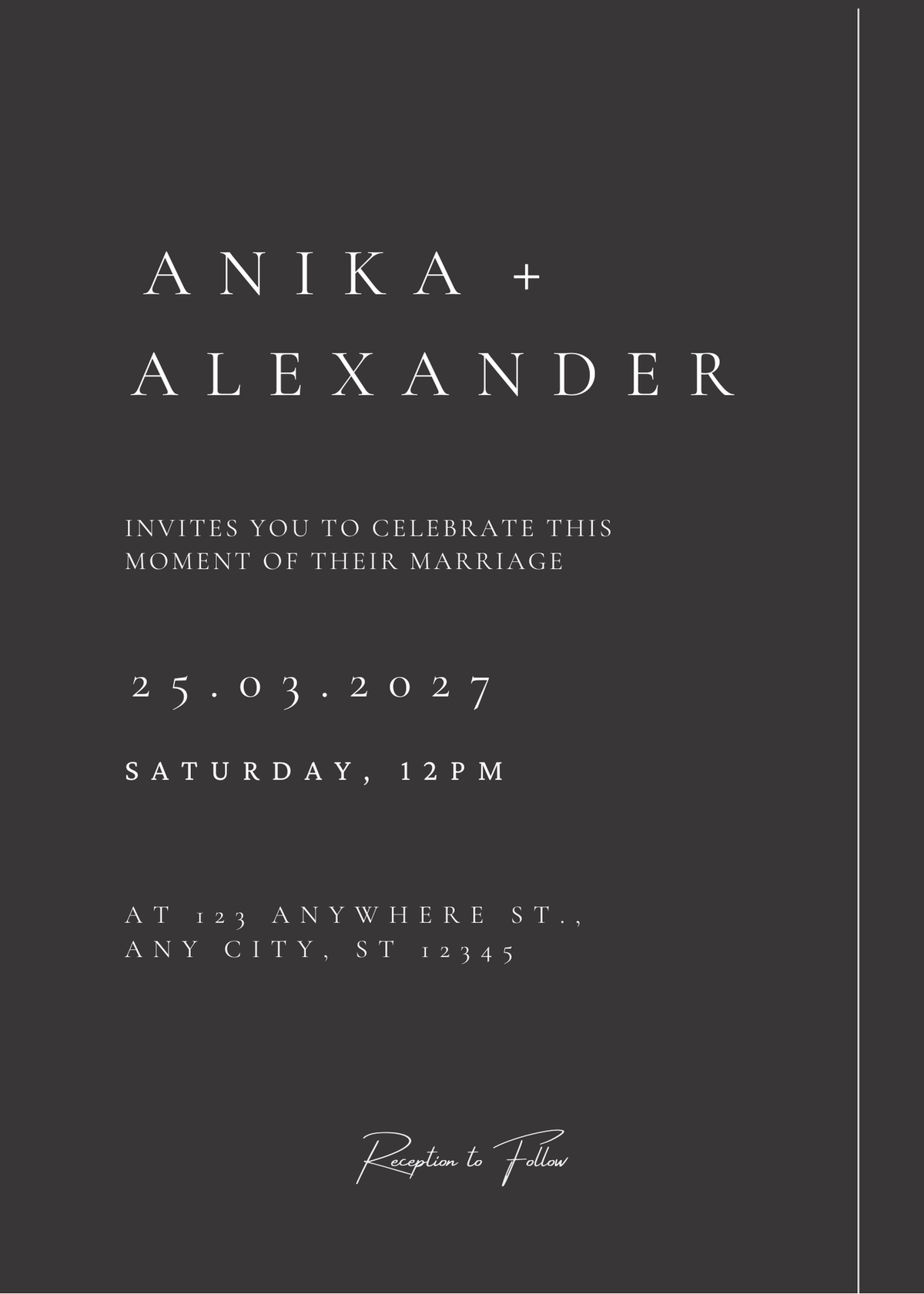 Nightfall Calm - Wedding Invitation