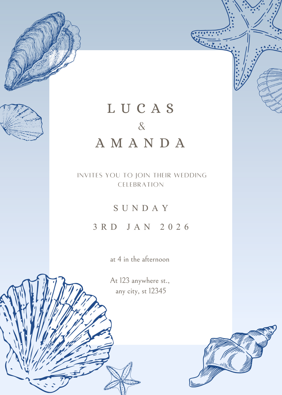 Seafoam Lullaby - Wedding Invitation