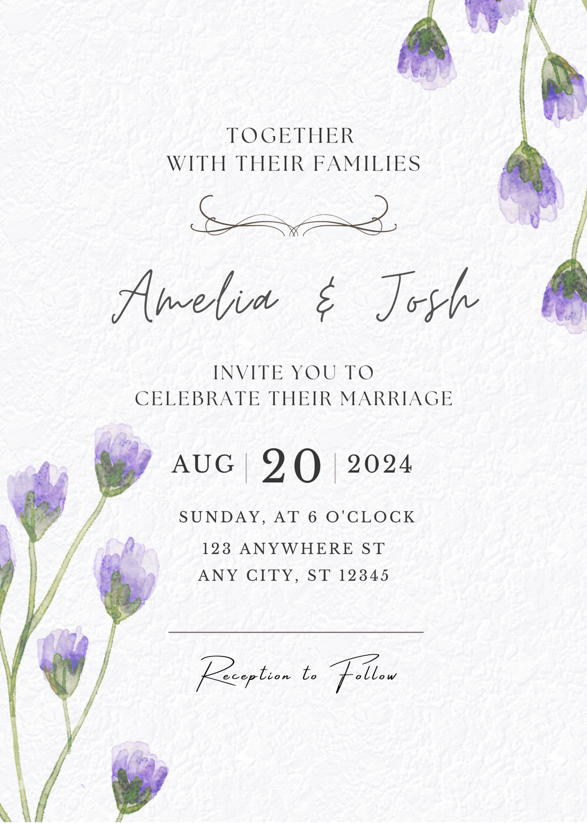 Amethyst Blossom - Wedding Invitation