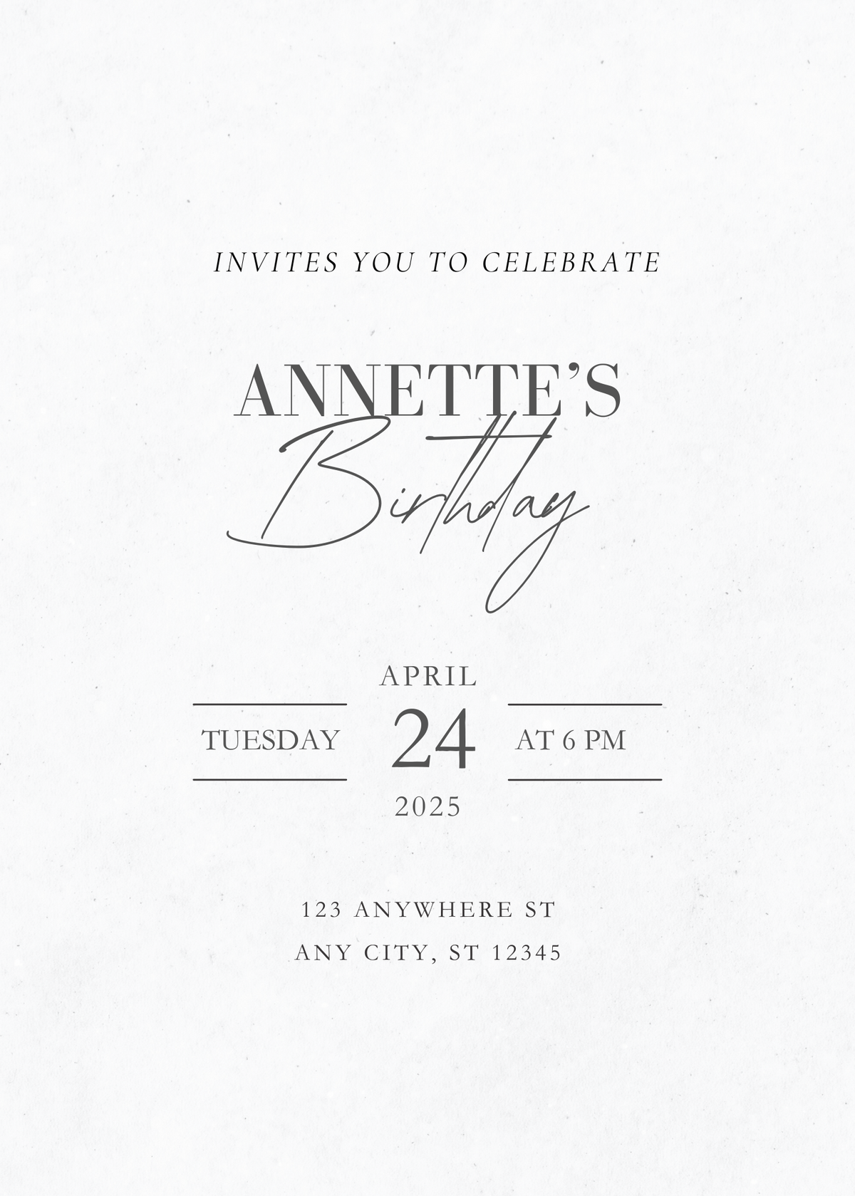 Bottled Simplicity - Birthday Invitation