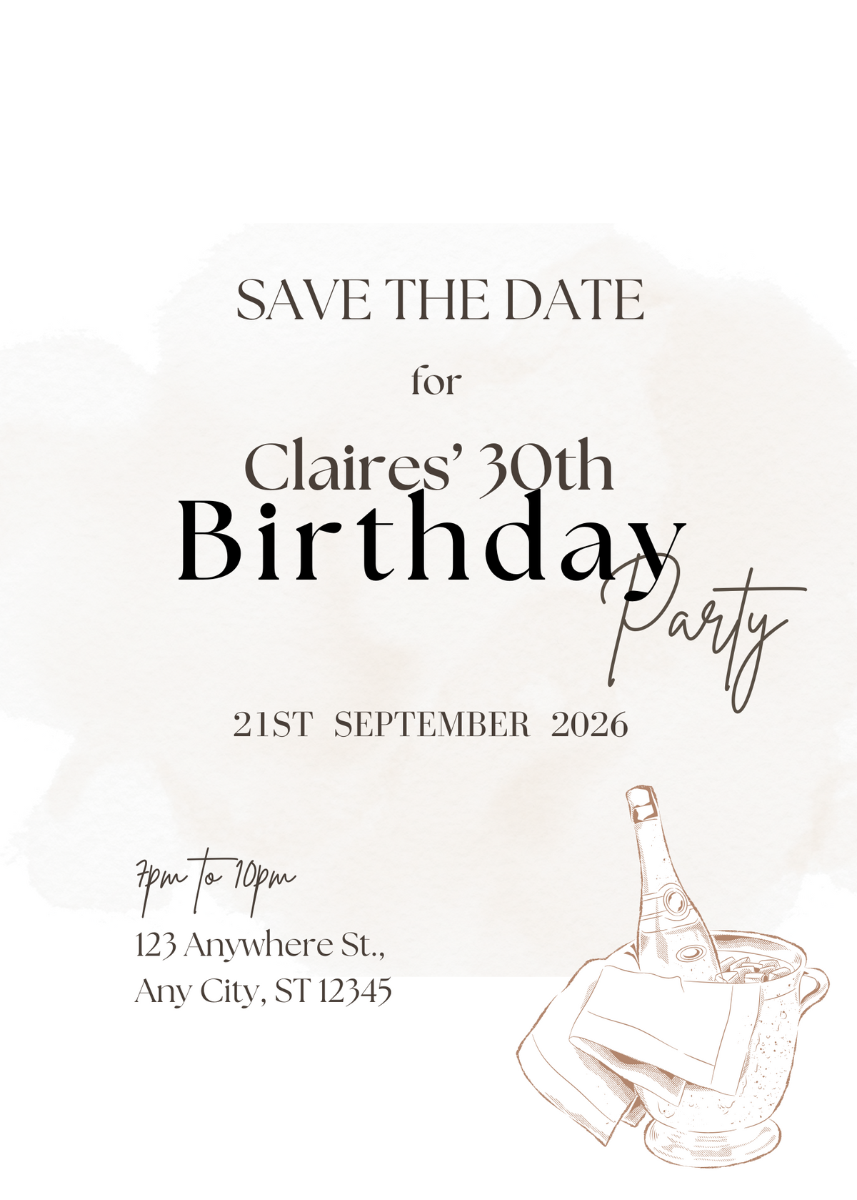 Creative Beige - Birthday Invitation