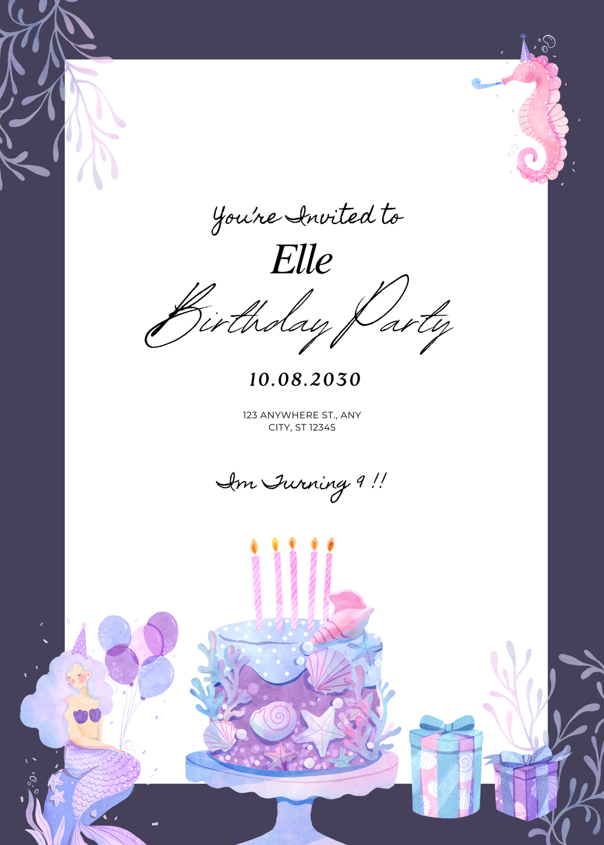 Lavender Seas - Birthday Invitation