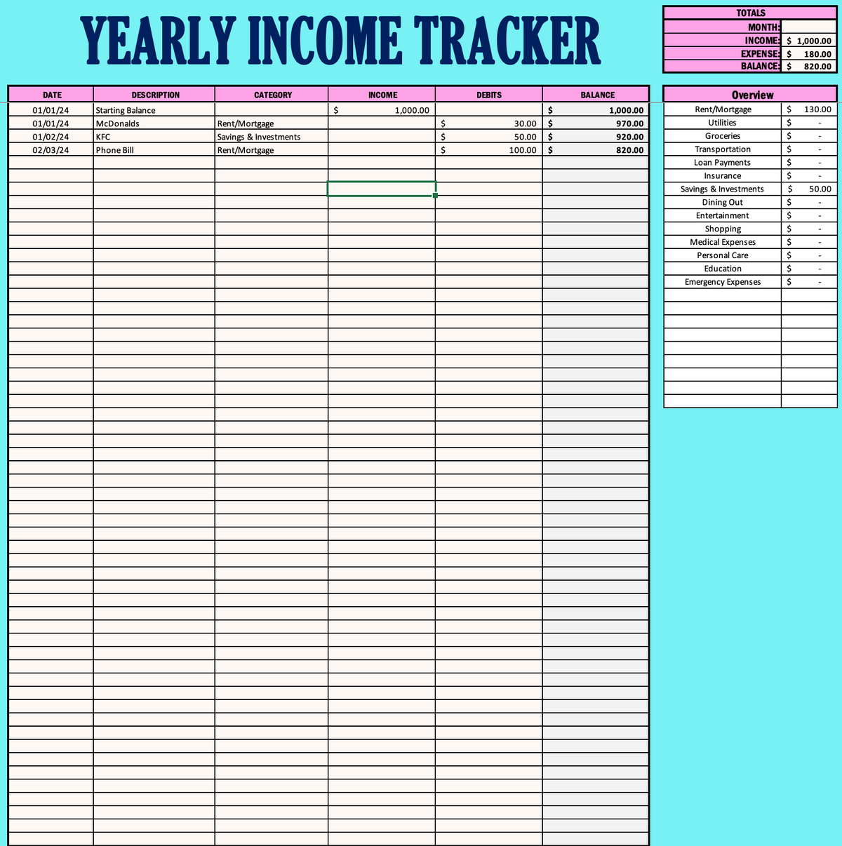 Expense and Budget Organiser 1.2