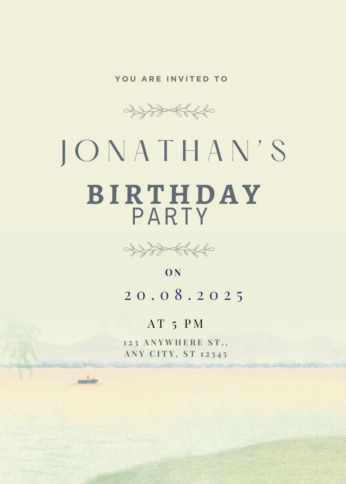 Sunset Boulevard - Birthday Invitation