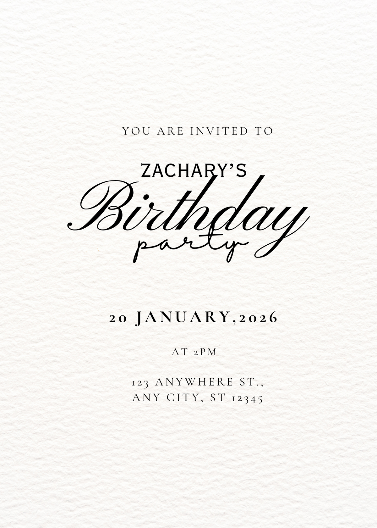 Timeless Elegance - Birthday Invitation