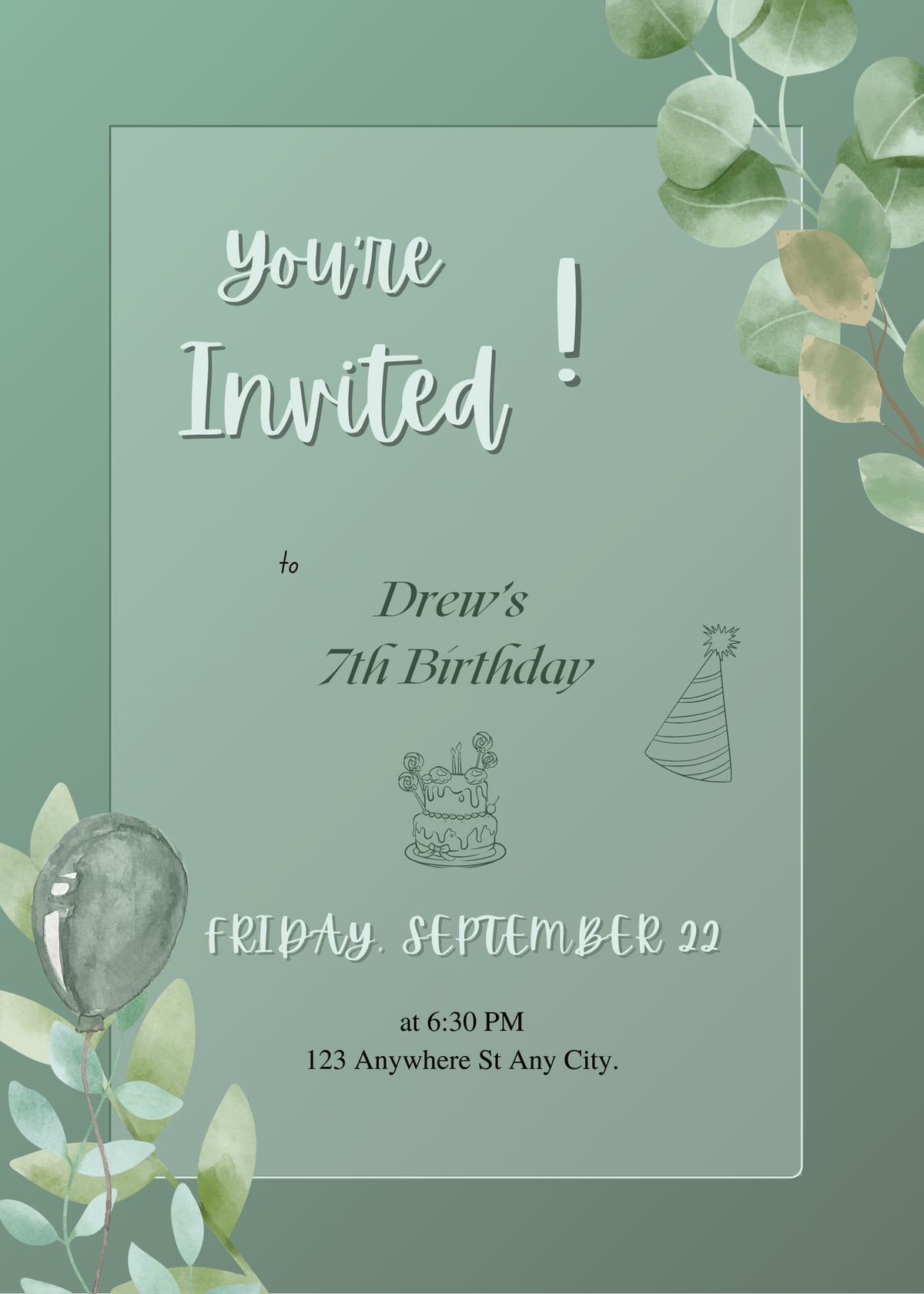 Verdant Wishes - Birthday Invitation